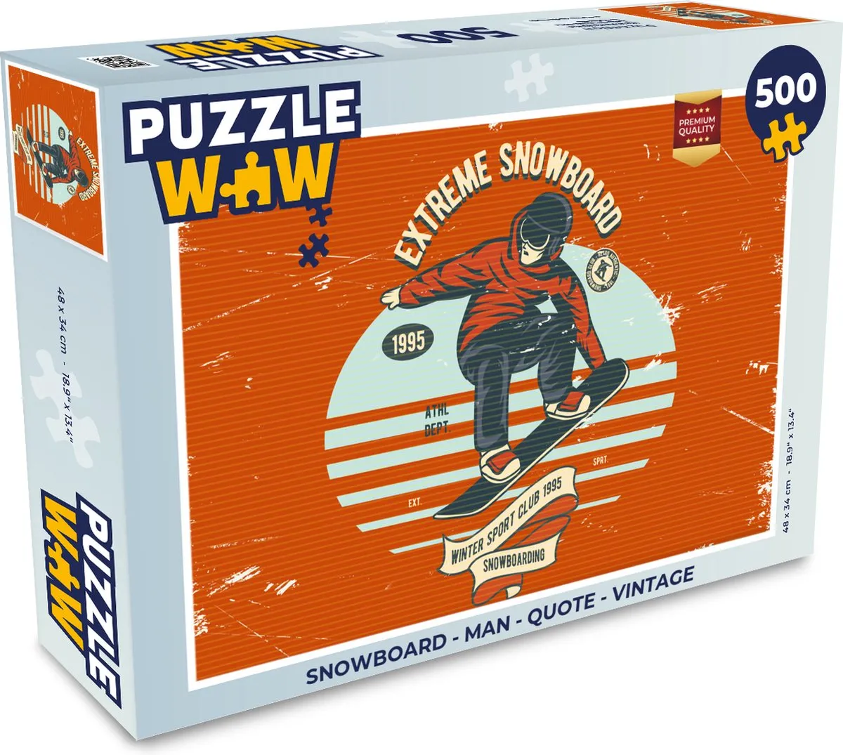 PuzzleWow Snowboard Legpuzzel 500 Stuks