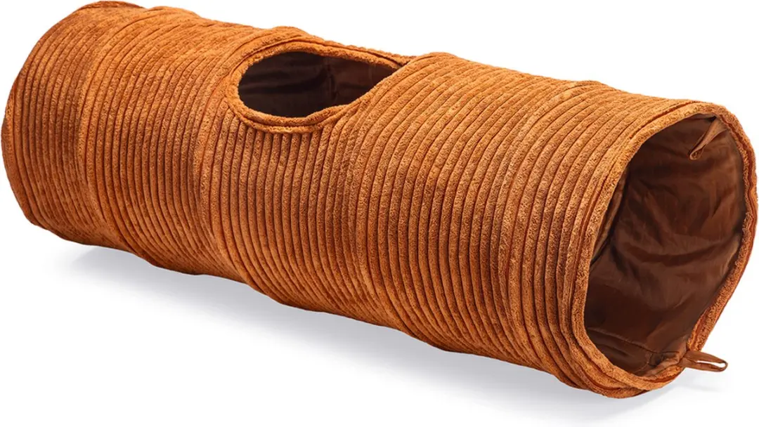 Designed by Lotte Kattentunnel Ribbed Terracotta 25x25x75cm