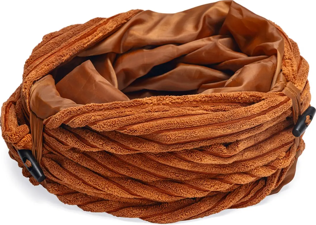 Designed by Lotte Kattentunnel Ribbed Terracotta 25x25x75cm