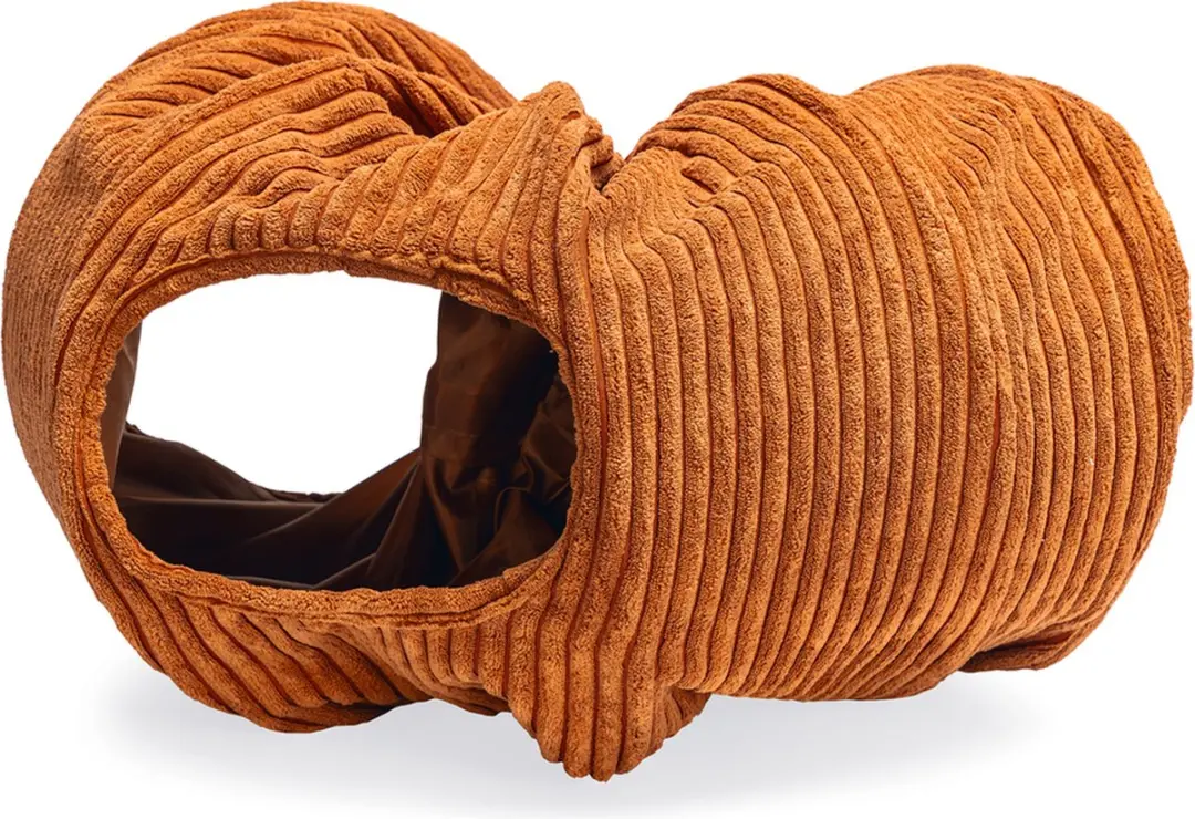 Designed by Lotte Kattentunnel Ribbed Terracotta 25x25x75cm