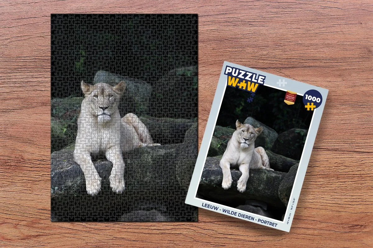 PuzzleWow Leeuw Wilde Dieren Legpuzzel 1000 Stuks - Multicolor