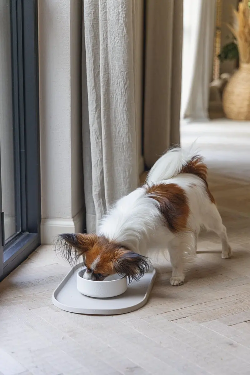 Designed by Lotte Noor Voerbak Hond - Bamboe Beige 14cm