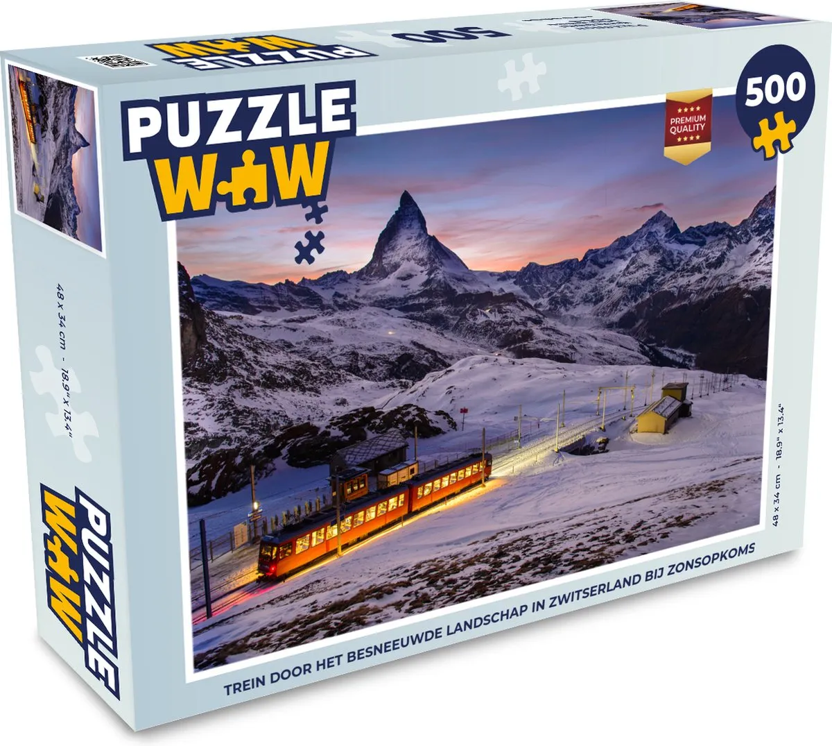 PuzzleWow Legpuzzel Zwitserland Trein 500 Stuks