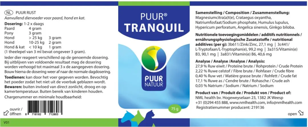 Puur Natuur Tranquil Anti-stressmiddel 75g