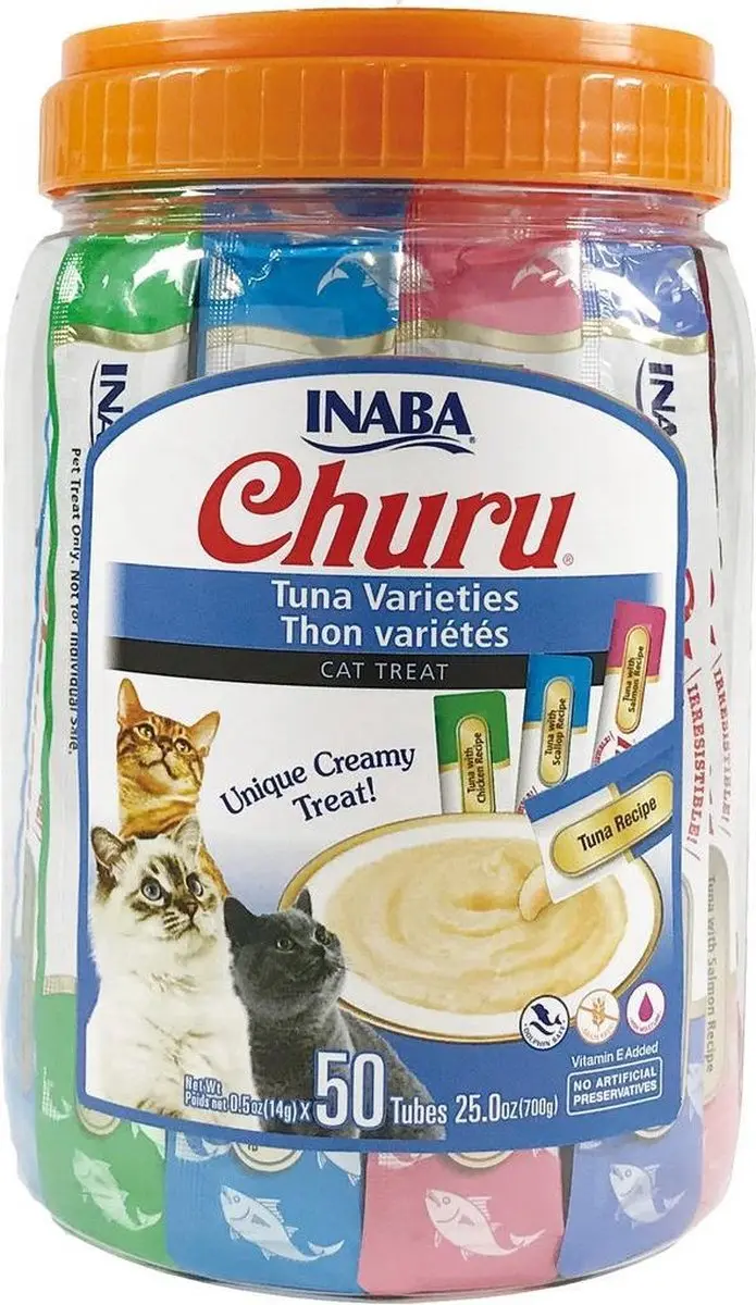Inaba Churu Kattensnack - Romige Tonijn 50x14g
