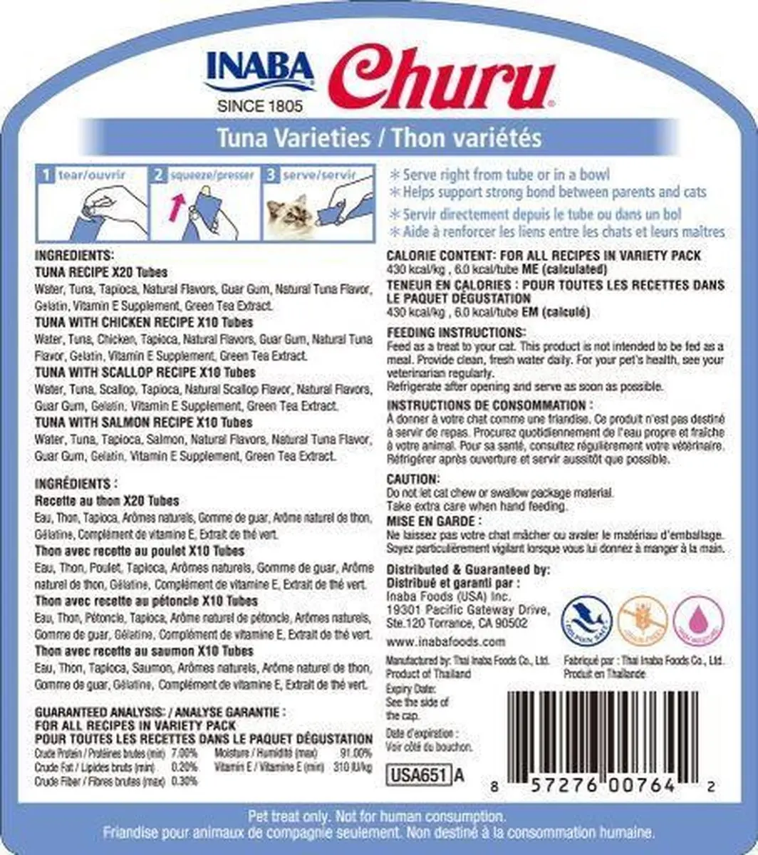 Inaba Churu Kattensnack - Romige Tonijn 50x14g