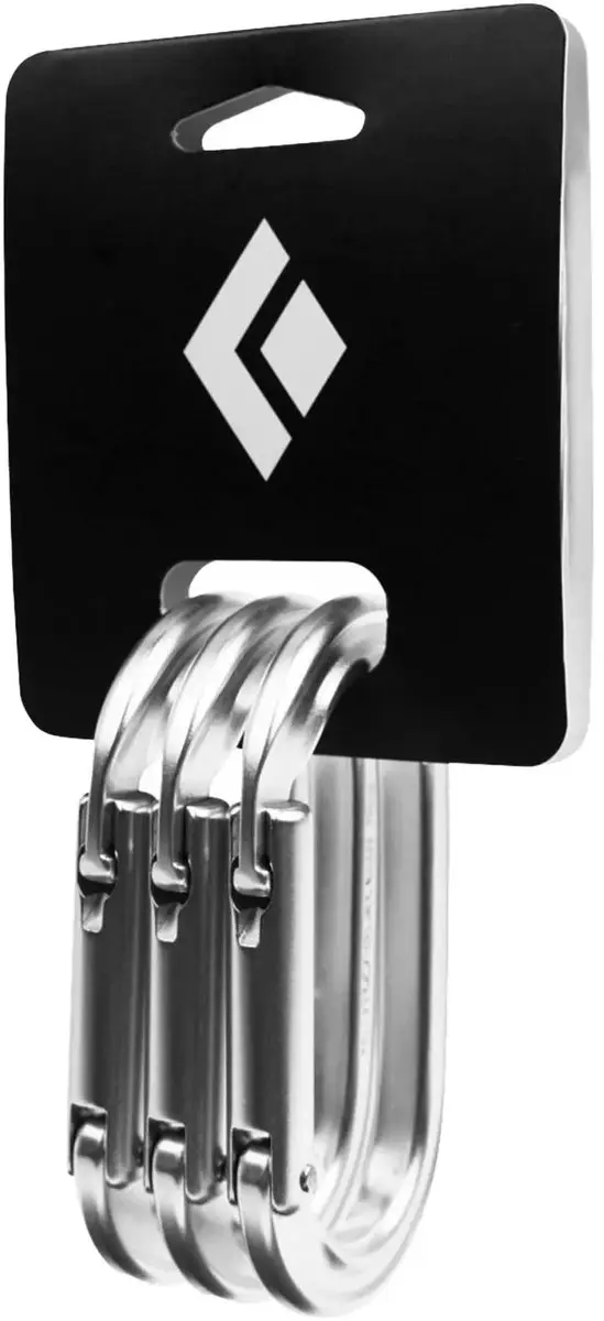 Ovale symmetrische karabijnhaak voor klimmen Black Diamond (x3)