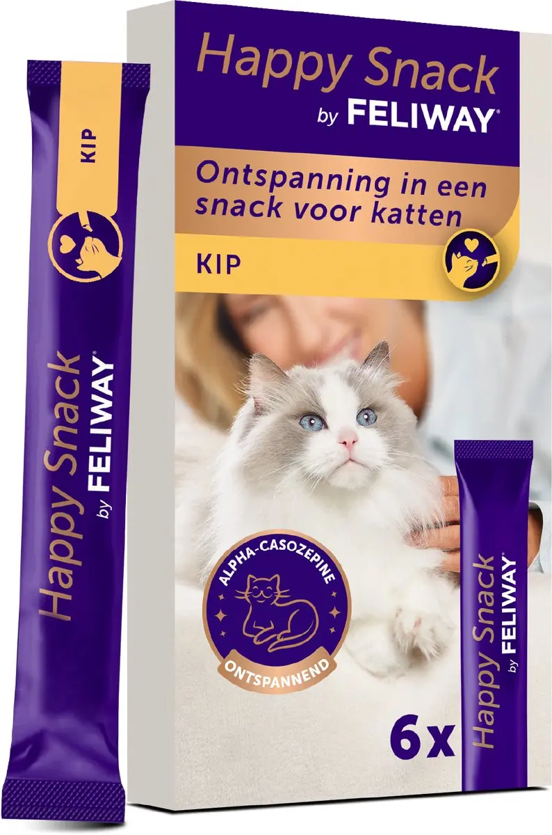 Feliway Happy Snack Kattensnack Kippensmaak 6x15g