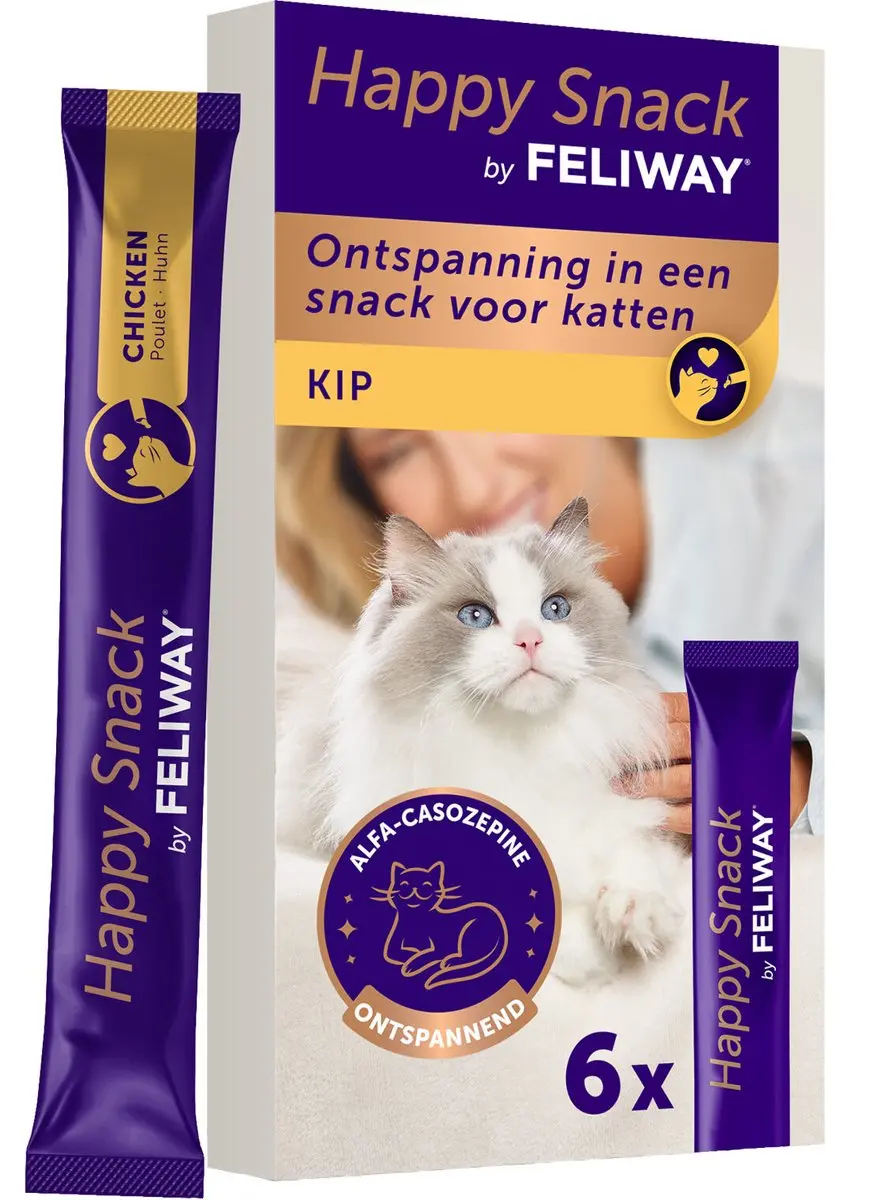 Feliway Happy Snack Kattensnack Kippensmaak 6x15g