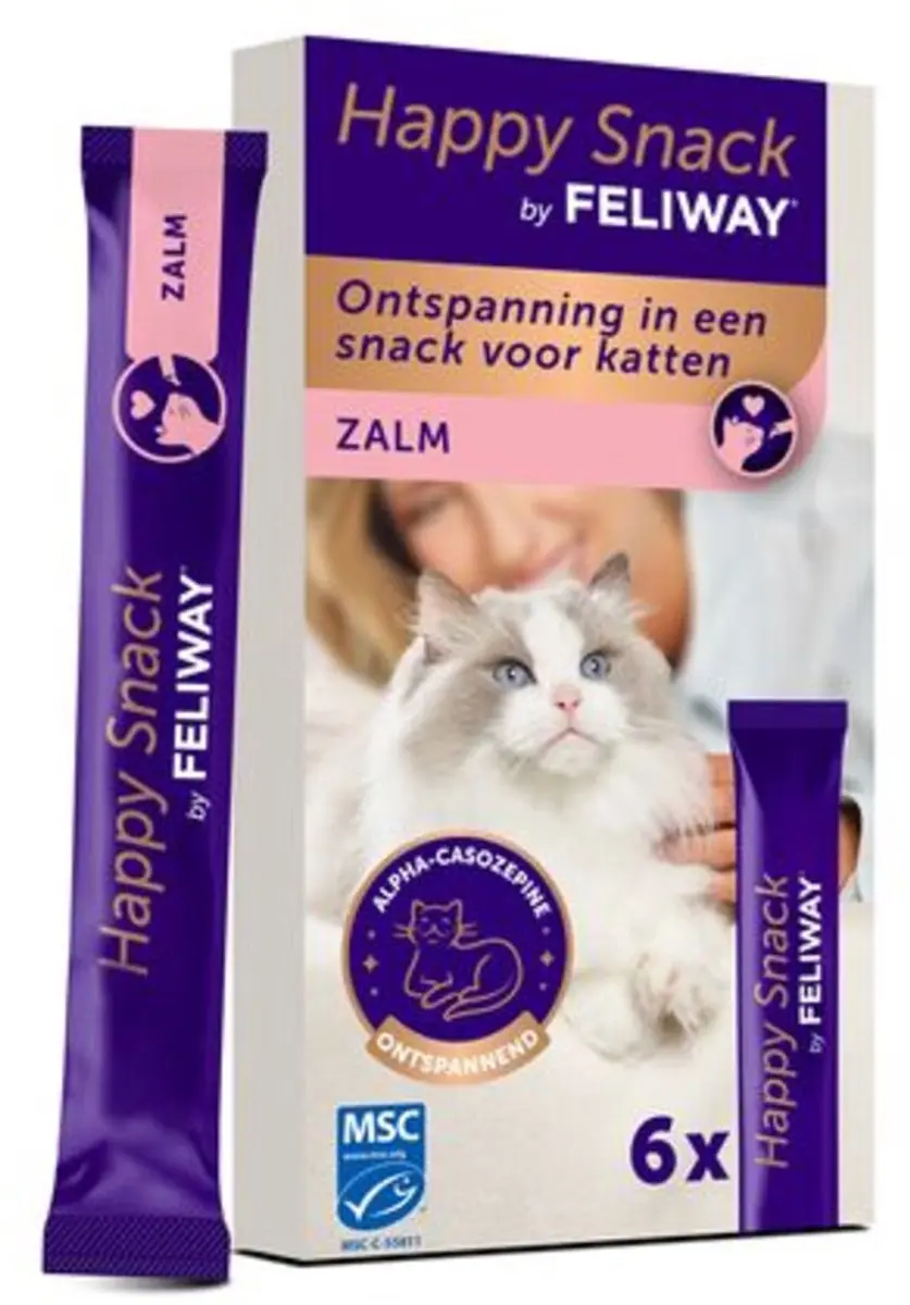 Feliway Kattensnack Happy Snack Zalm - 11x6x15g