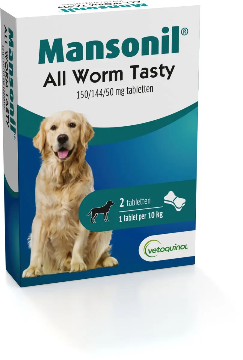 Mansonil All Worm Dog Tasty Ontwormingsmiddel (S/M vanaf 2.5kg)