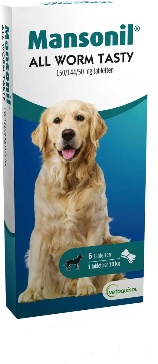Mansonil All Worm XL Hond Tasty Bone - Anti-wormmiddel 2 tabletten - afbeelding 6 van 6