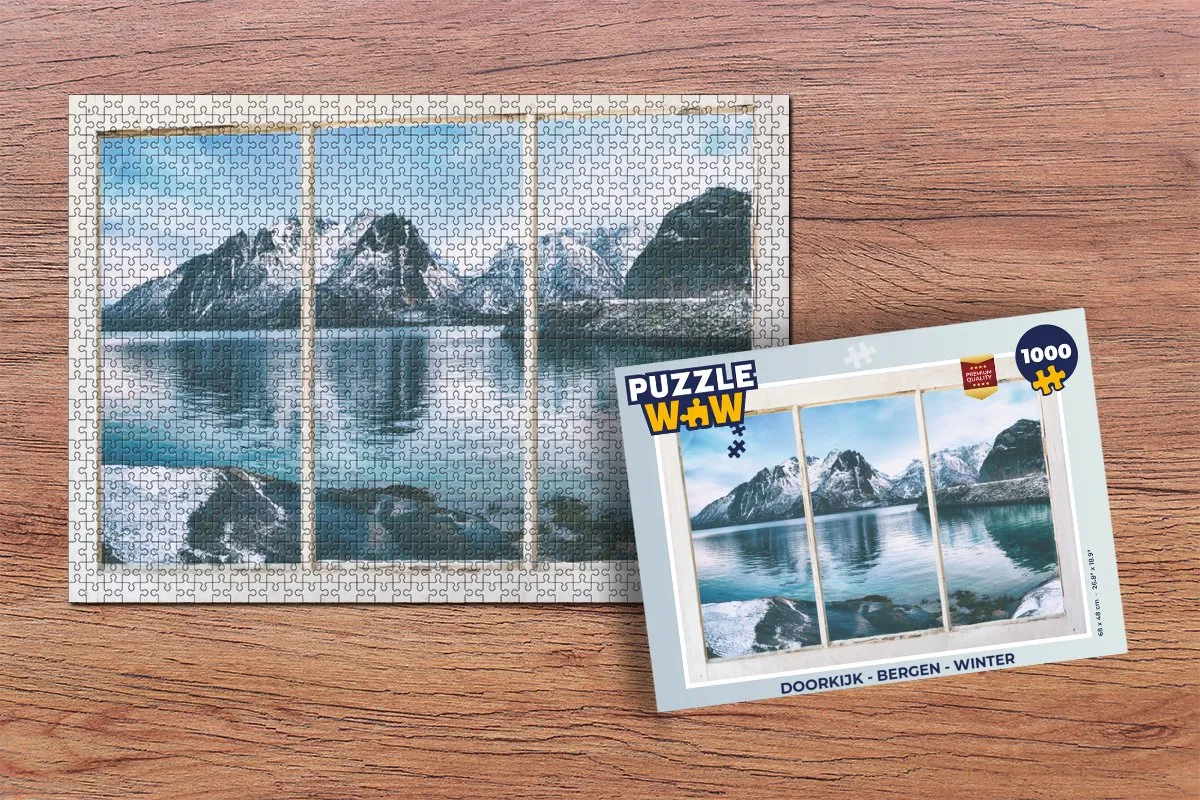 PuzzleWow Bergen Winter Legpuzzel 1000 Stuks - Multicolor