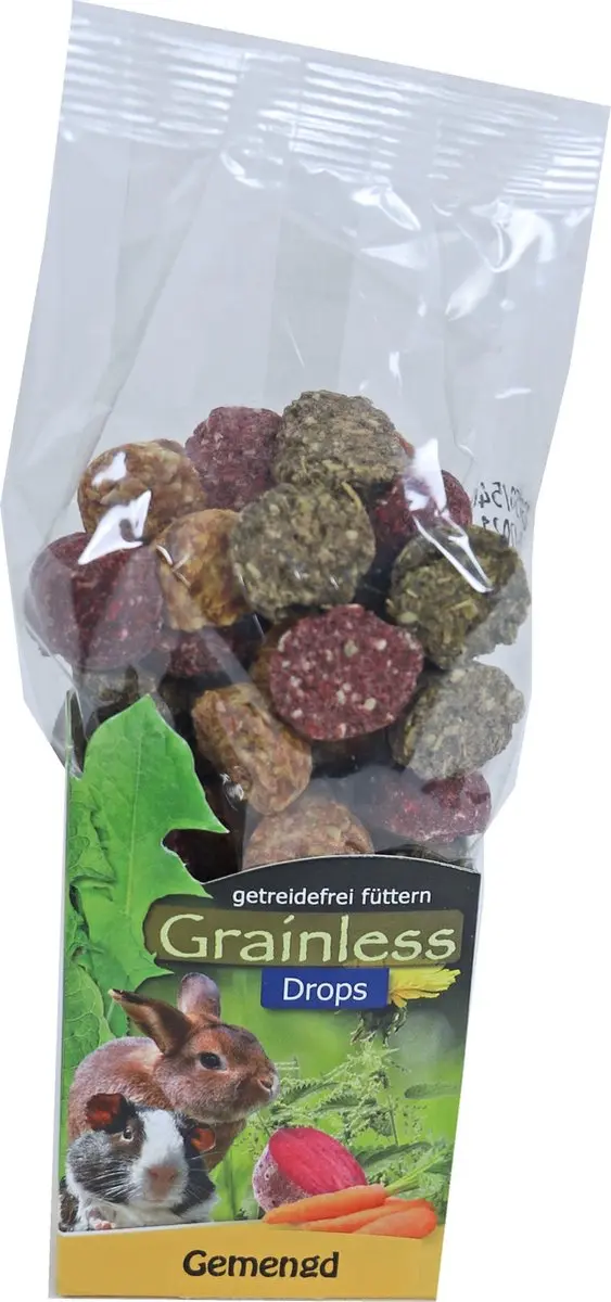 JR Farm knaagdiersnack Graanvrij Grainless drops gemengd