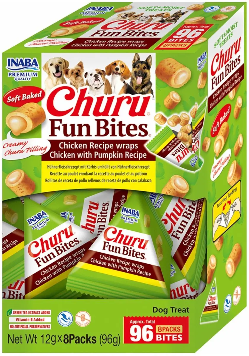 Inaba Churu Fun Bites Kip&Pompoen - 8x12g