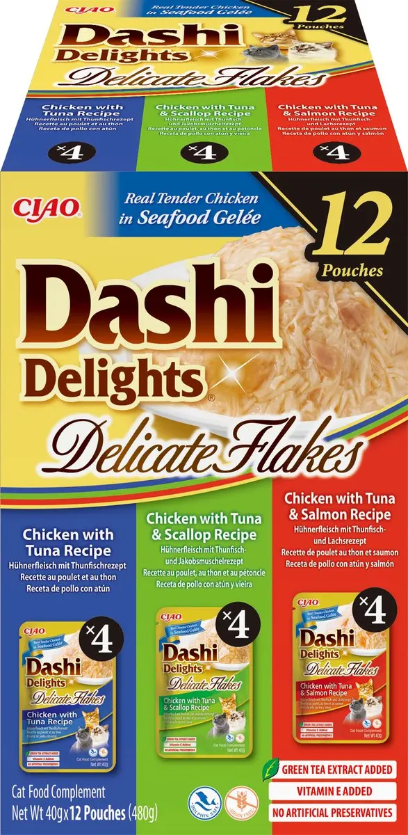Inaba Ciao Dashi Delight Delicate Flakes Tonijn Natvoer Gelei 12x40g
