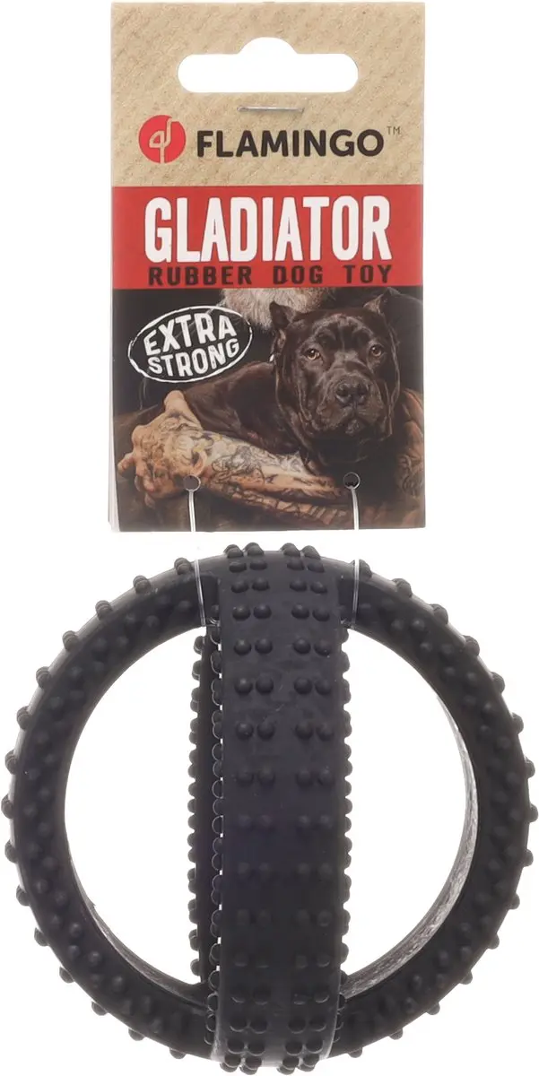 Flamingo Rubber Gladiator Cross Ball - Zwart - 10 cm - afbeelding 5 van 5
