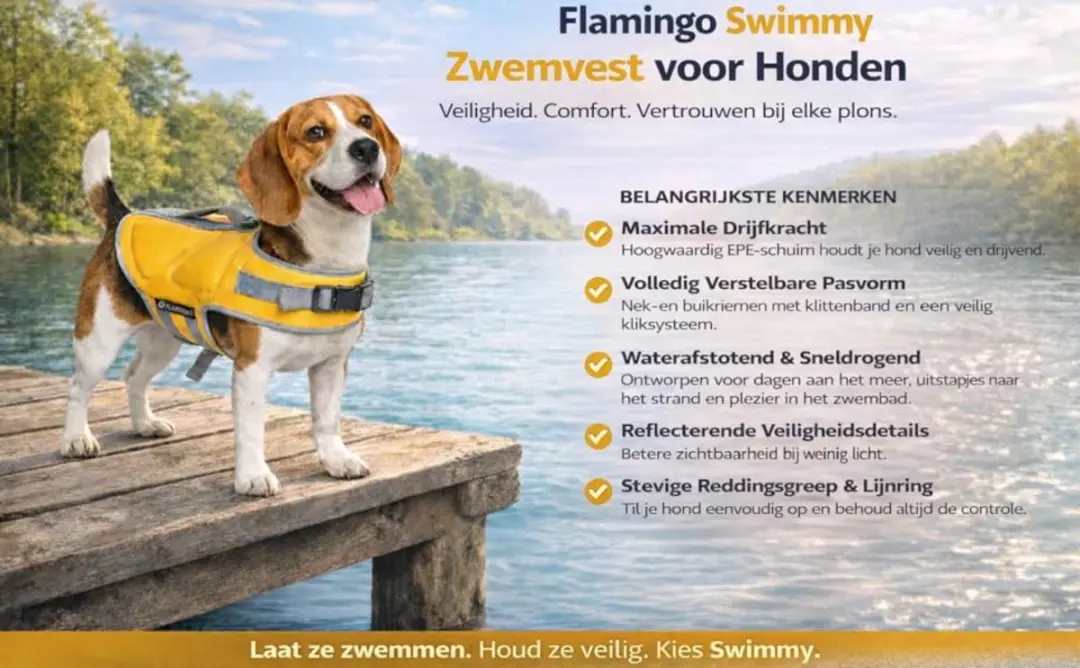 Flamingo Swimmy Zwemvest Hond - Maat S