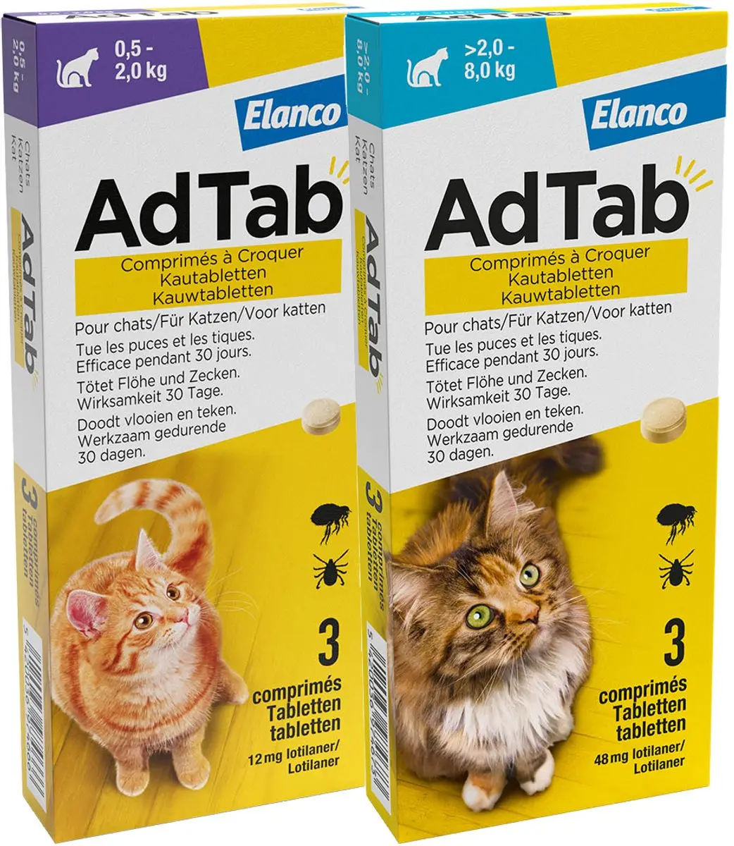 Adtab Anti Vlooien en Teek Kauwtabletten Kat - 3 Stuks - afbeelding 5 van 6