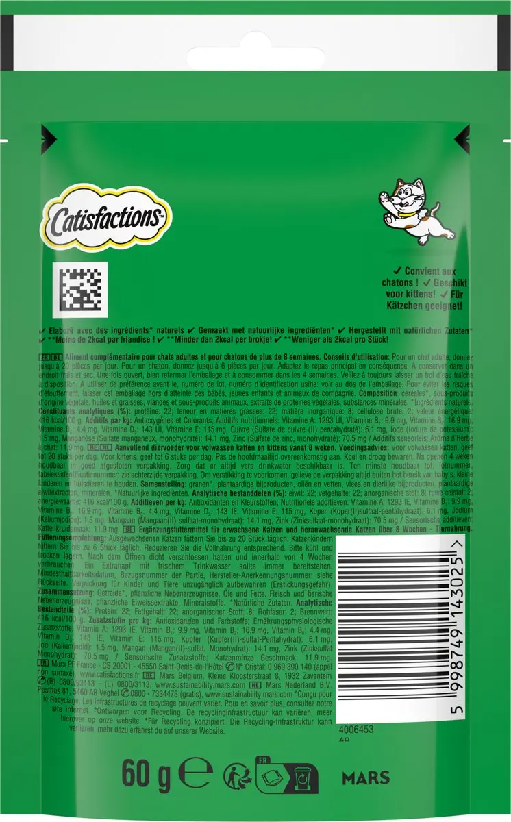 Catisfactions Kattensnoepjes 6x60g