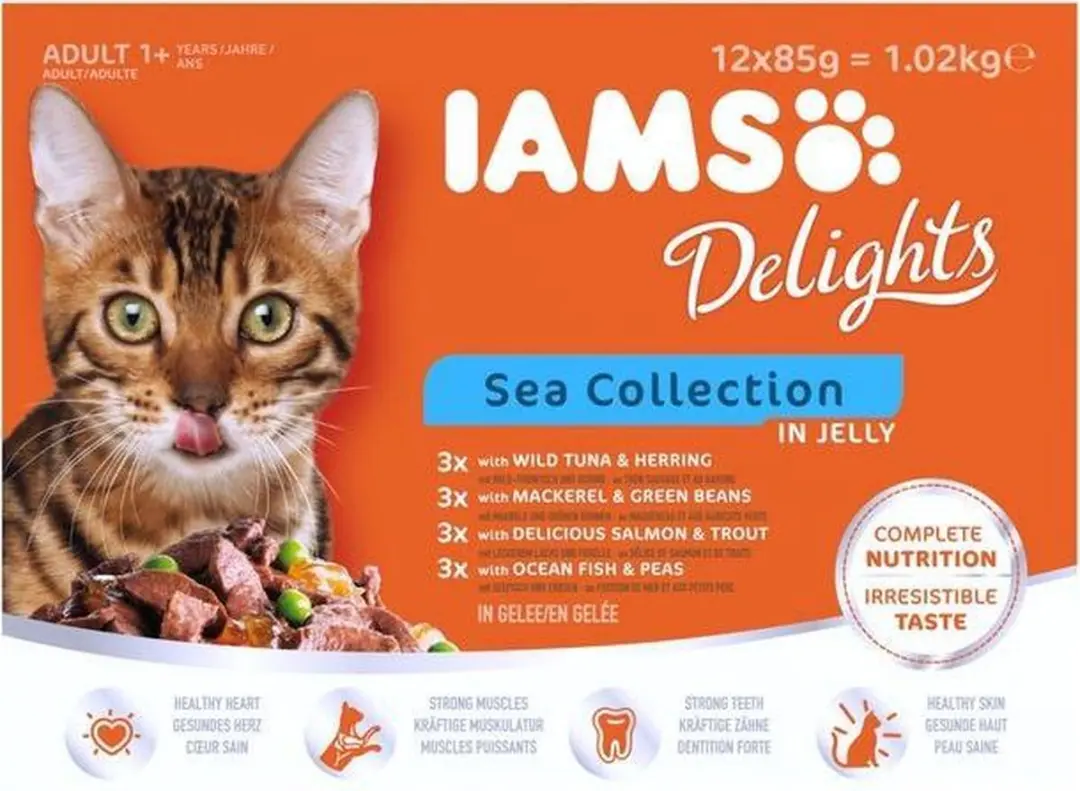 Iams Delights Sea Collection Jelly Kat Natvoer - 12x85g
