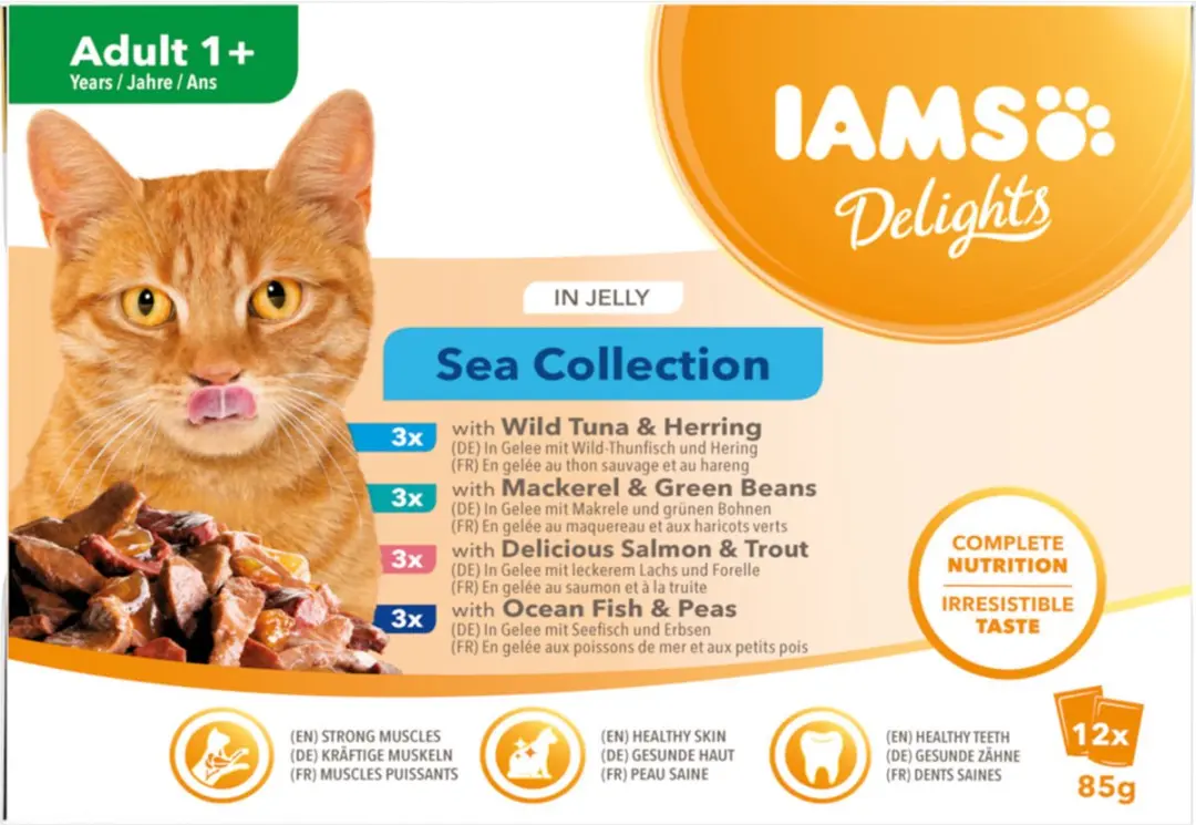Iams Delights Sea Collection Jelly Kat Natvoer - 12x85g