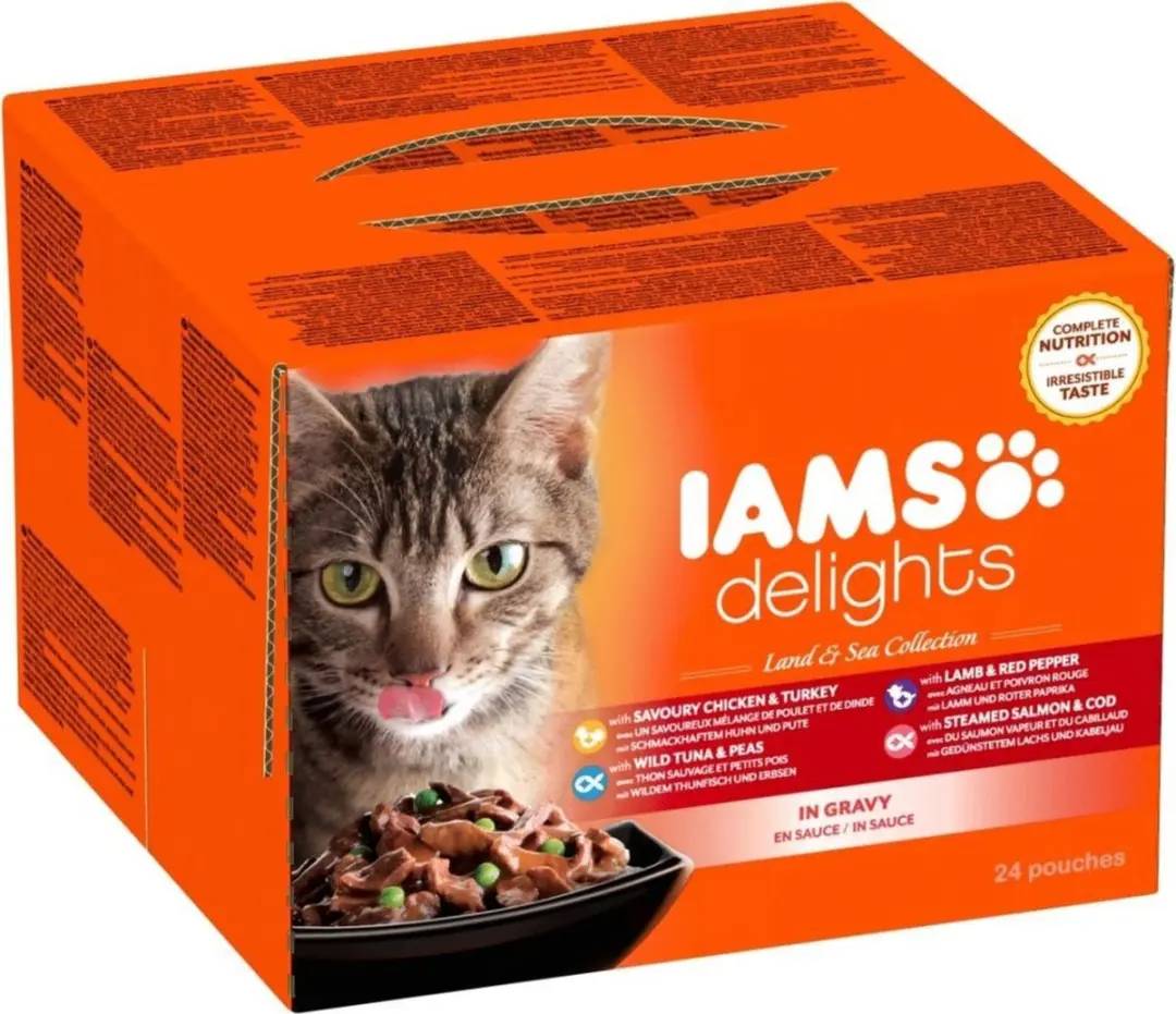 Iams Delights Land & Zee Kat Natvoer 12x85g