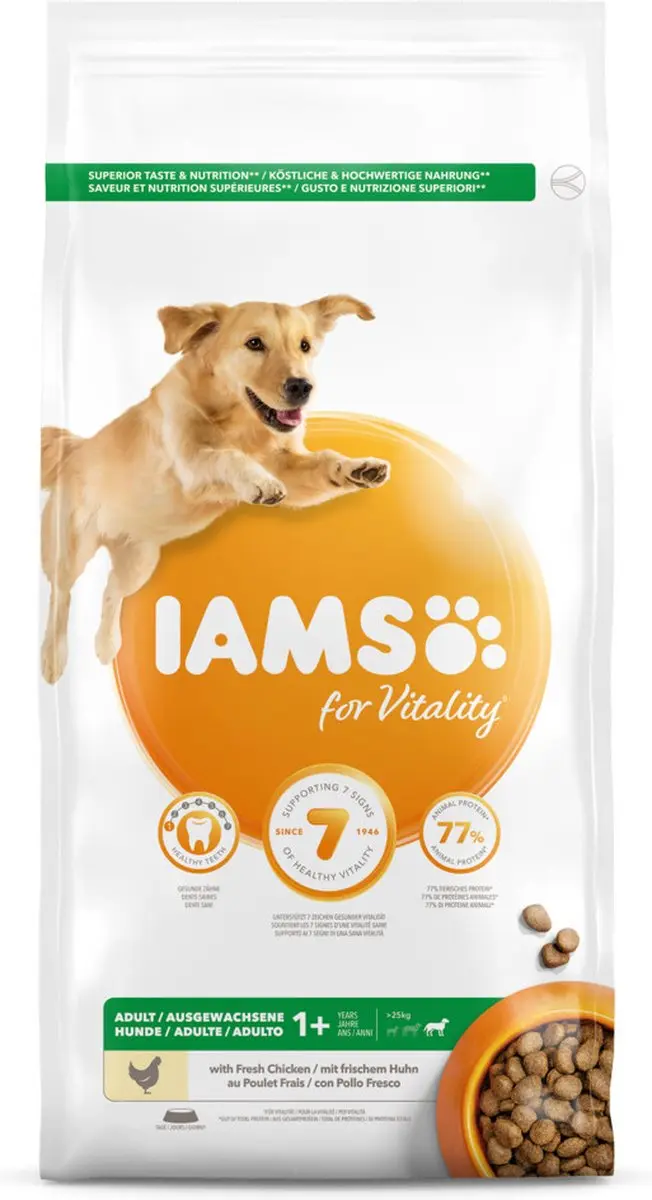 Iams Dog Adult Large Kip 3kg - 3 Stuks
