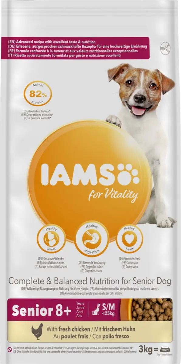 Iams Dog Senior Small-Medium Kip 3x3kg