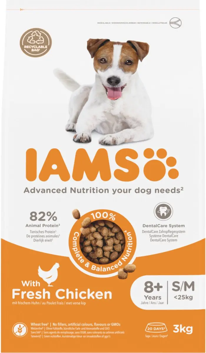 Iams Dog Senior Small-Medium Kip 3x3kg