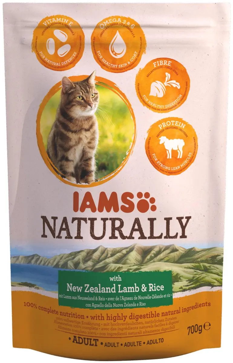 Iams Naturally Kat Adult Lam & Rijst 700g