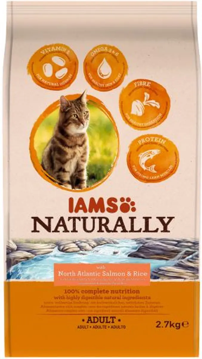 Iams Naturally Kat Adult Zalm & Rijst 700g