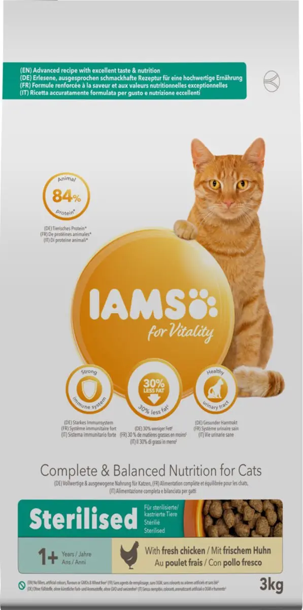 Iams Cat Adult Sterilised Kip - 3x3kg