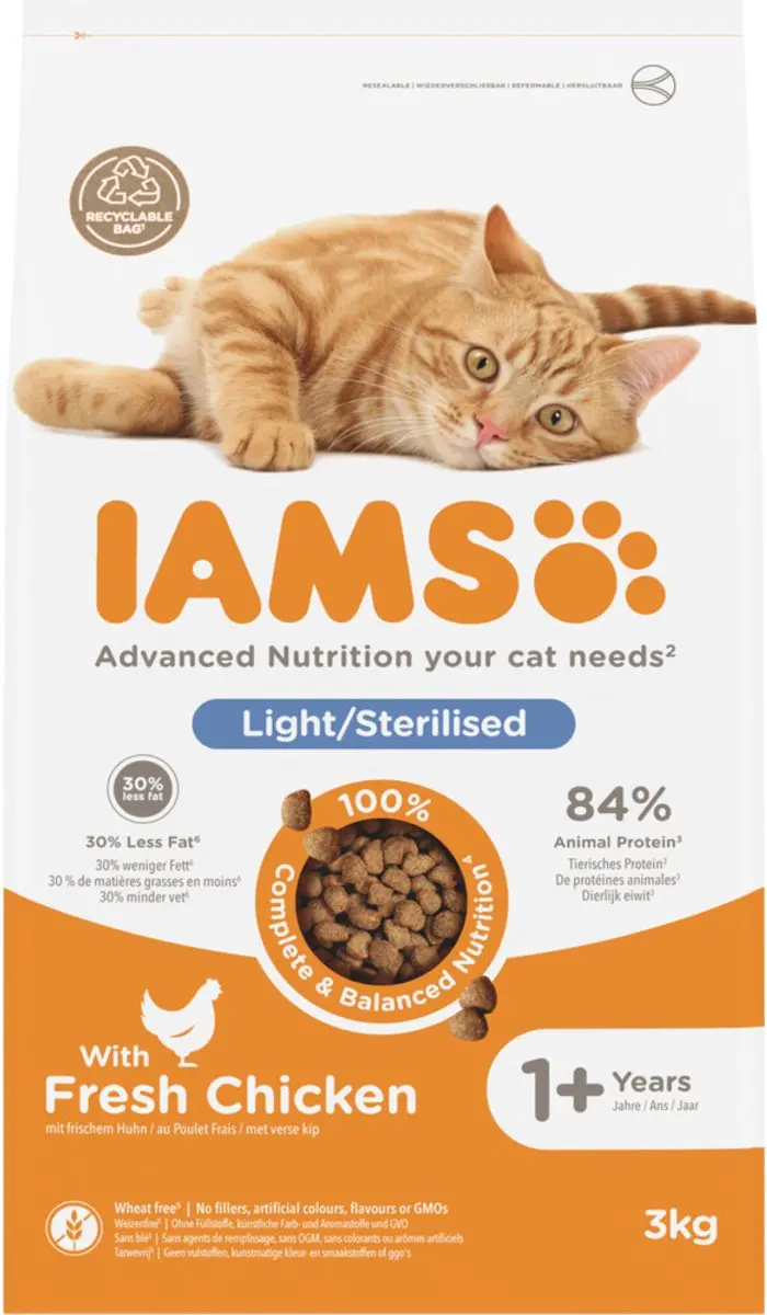 Iams Cat Adult Sterilised Kip - 3x3kg