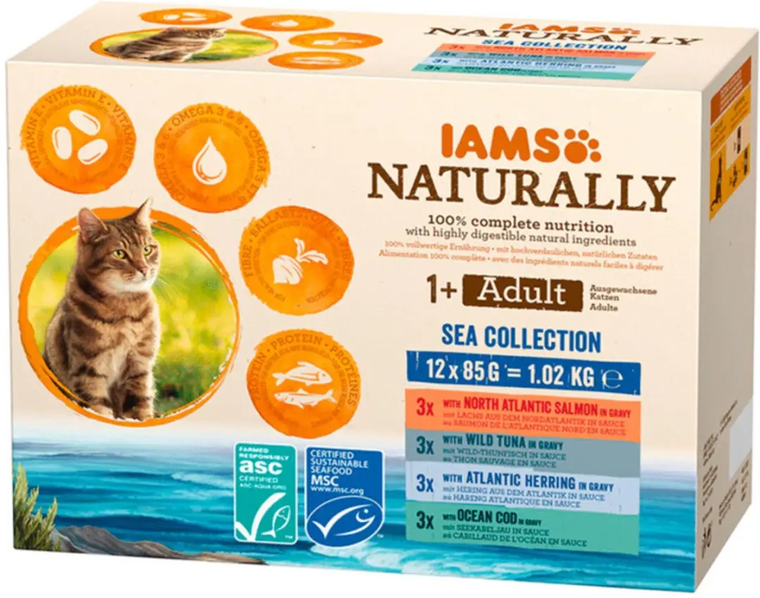 Iams Naturally Adult Zeevruchten Multipack