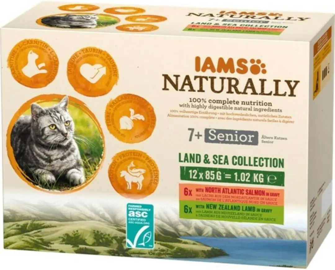Iams Naturally Senior Land & Sea 12x85g