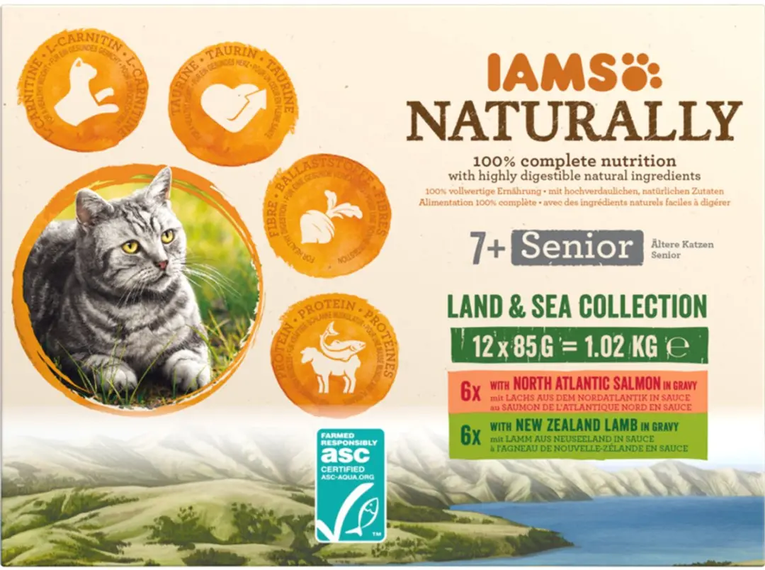 Iams Naturally Senior Land & Sea 12x85g