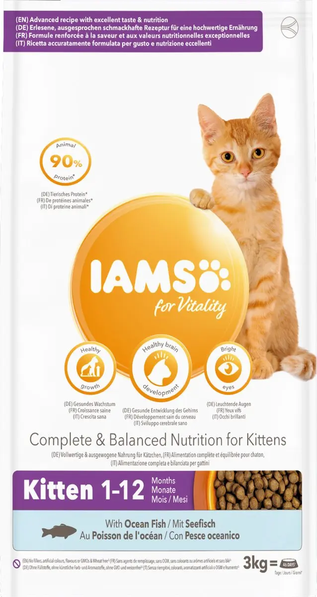 Iams Kitten & Junior Zeevis Kattenvoer 3kg