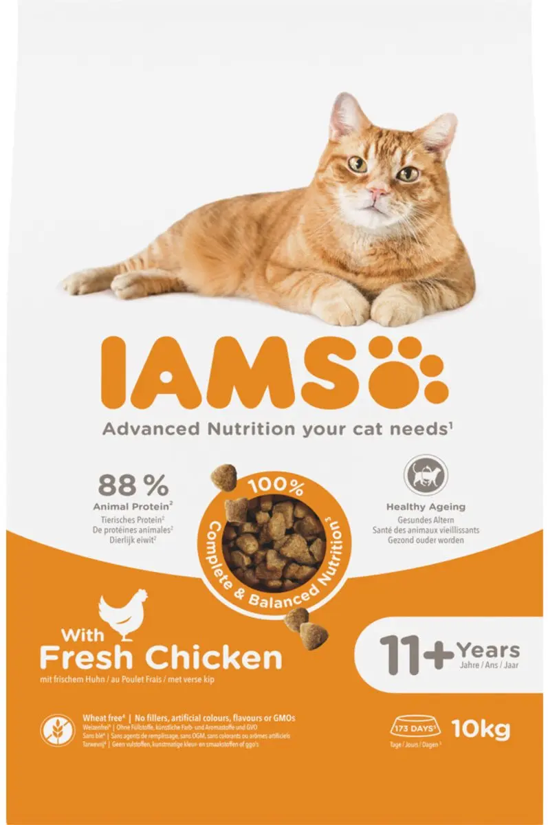 Iams Cat Senior 11+ Kip Kattenvoer 10kg
