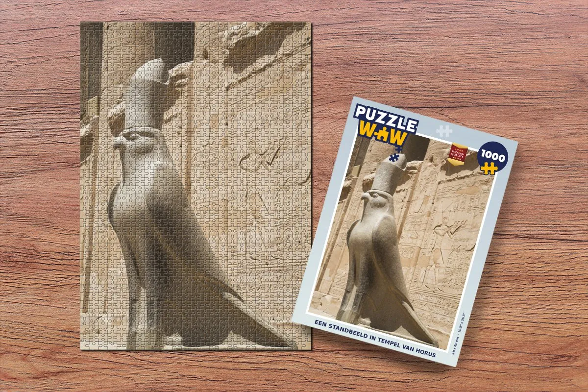 PuzzleWow Legpuzzel Een standbeeld in tempel van Horus 1000 Stuks