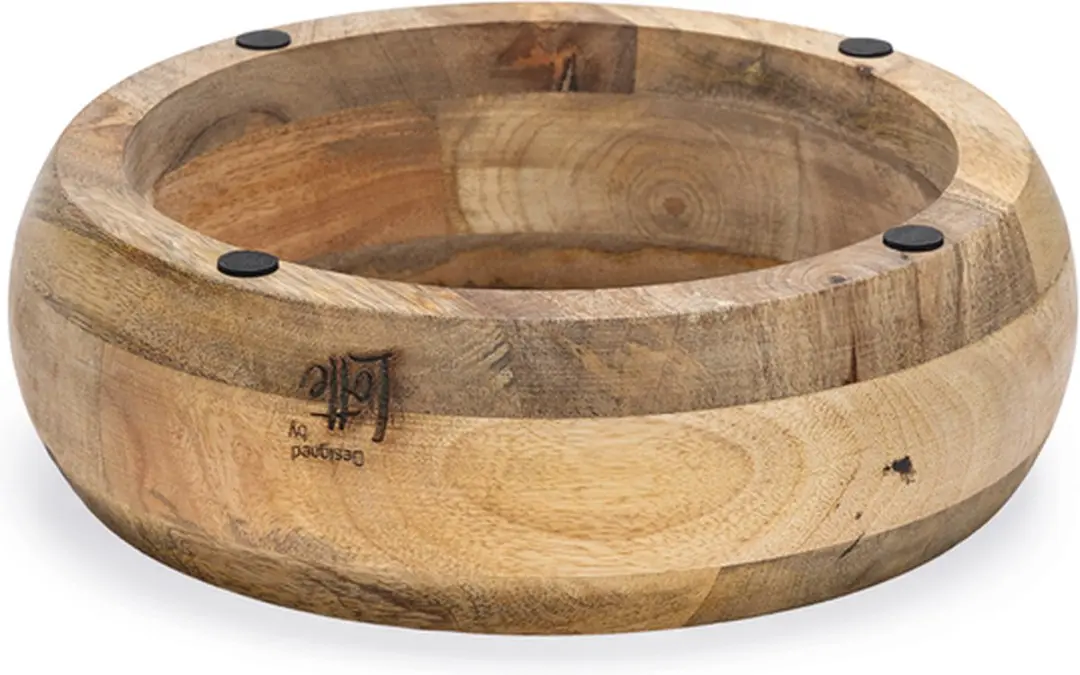 Designed by Lotte Mandira Hondenvoerbak Hout 21cm - Bruin