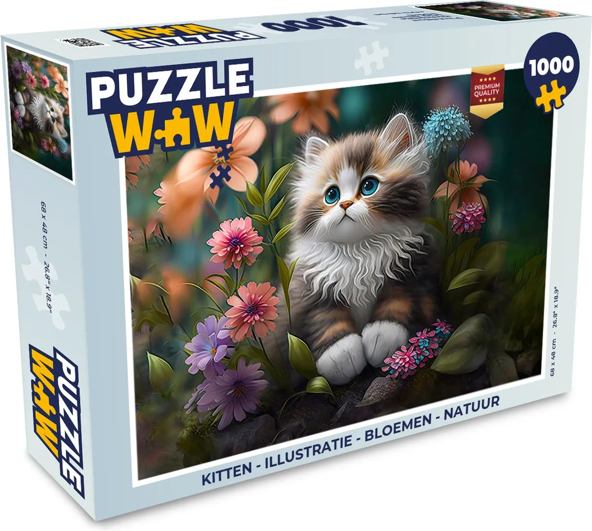PuzzleWow Puzzel Kitten 1000 Stuks - Multicolor