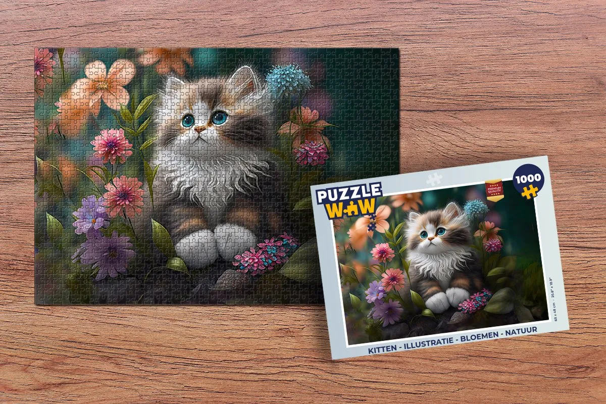 PuzzleWow Puzzel Kitten 1000 Stuks - Multicolor
