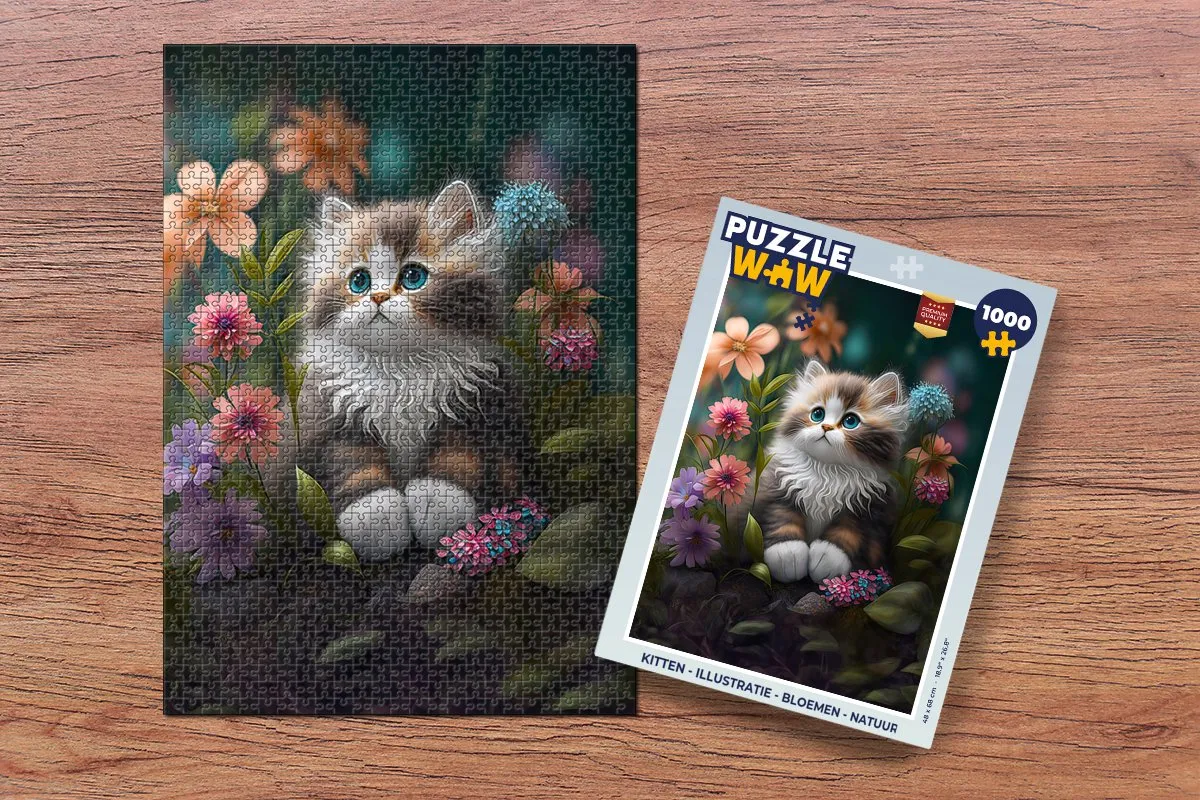 PuzzleWow Puzzel Kitten 1000 Stuks - Multicolor