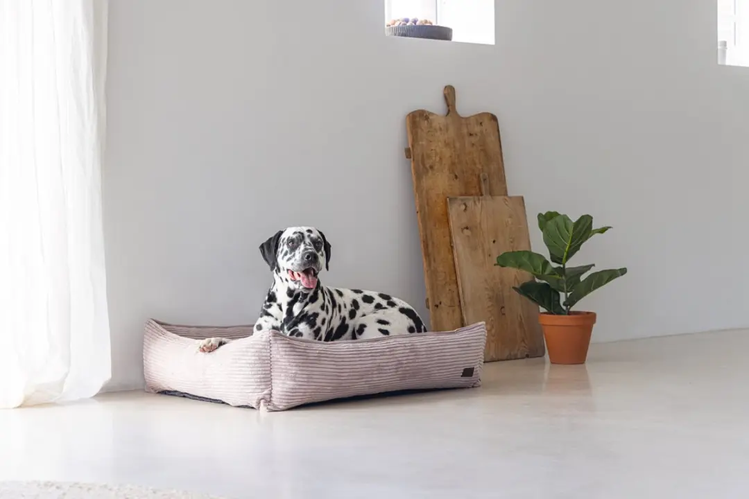 Designed by Lotte Ribbed Hondenmand Roze - 95x80x23cm