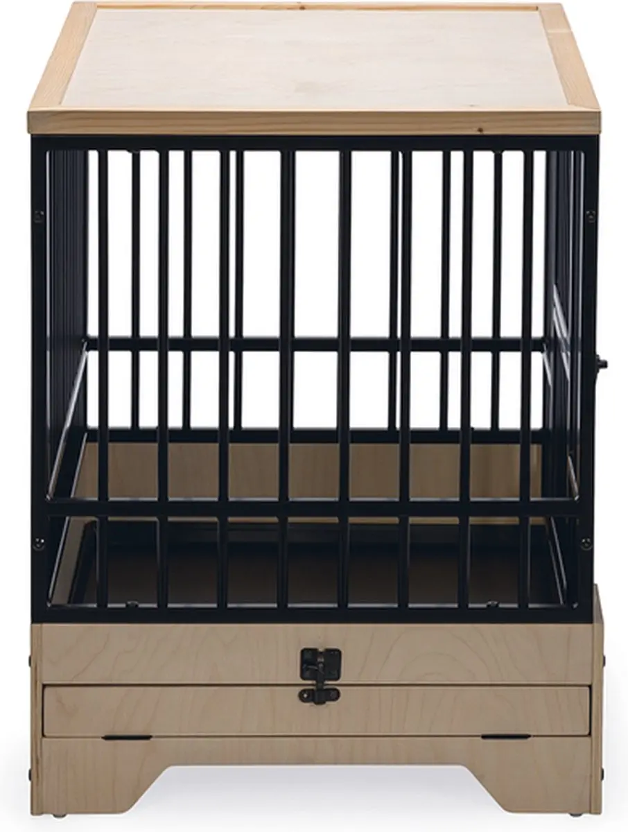 Designed by Lotte Quirine Hondenbench M - 81x57x71cm - Zwart