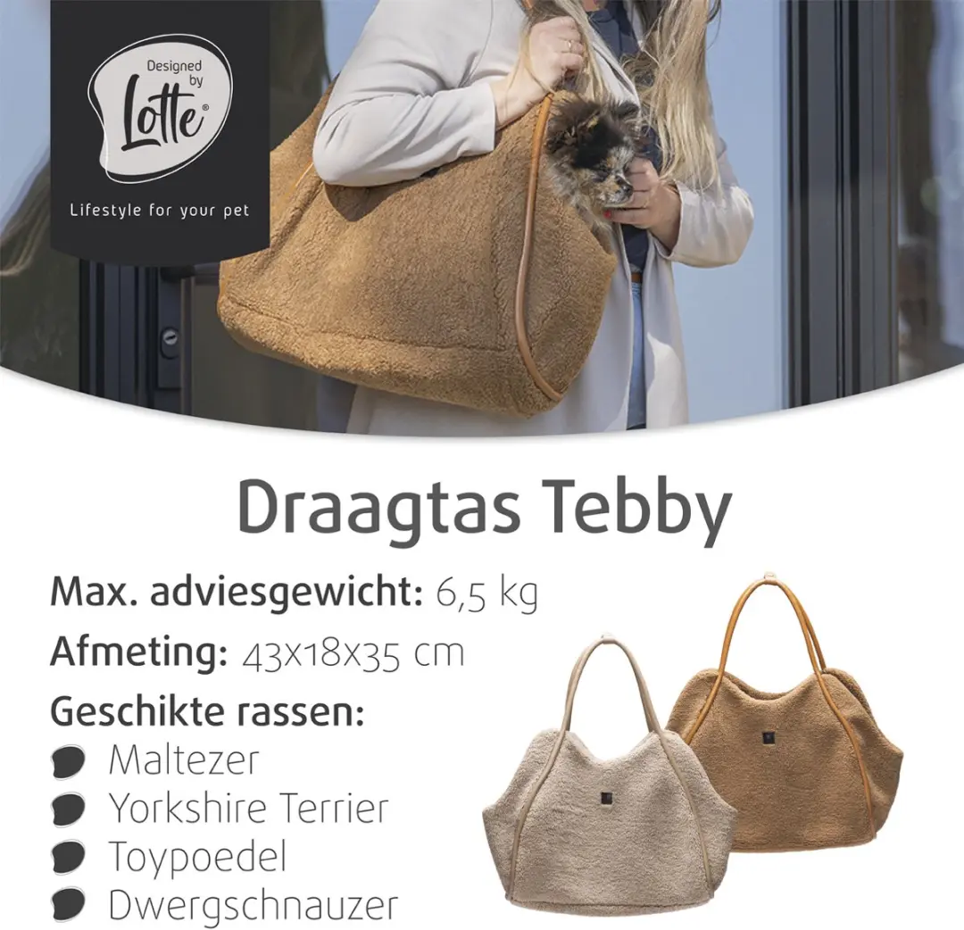 Designed by Lotte Tebby Draagtas Hond - Cognac