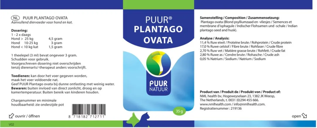 Puur Natuur Plantago Ovata - 35g - afbeelding 2 van 5