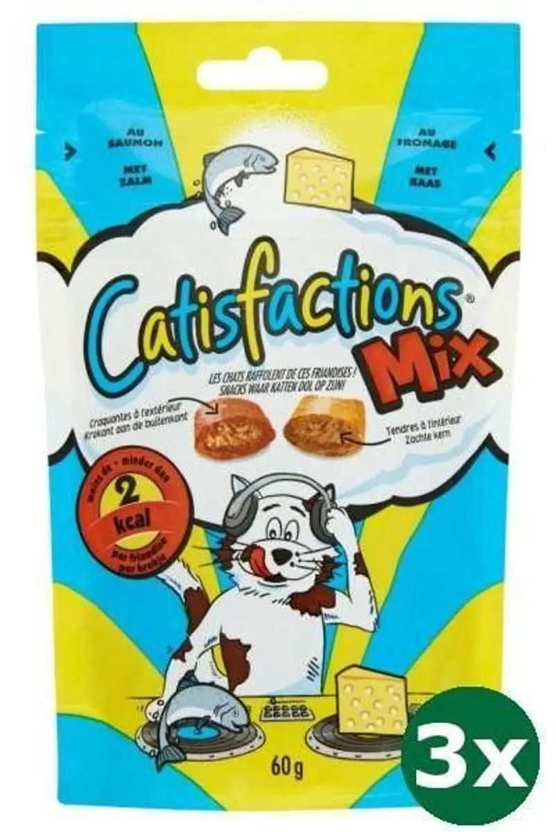 Catisfactions mix zalm/kaas 3x 60 gr