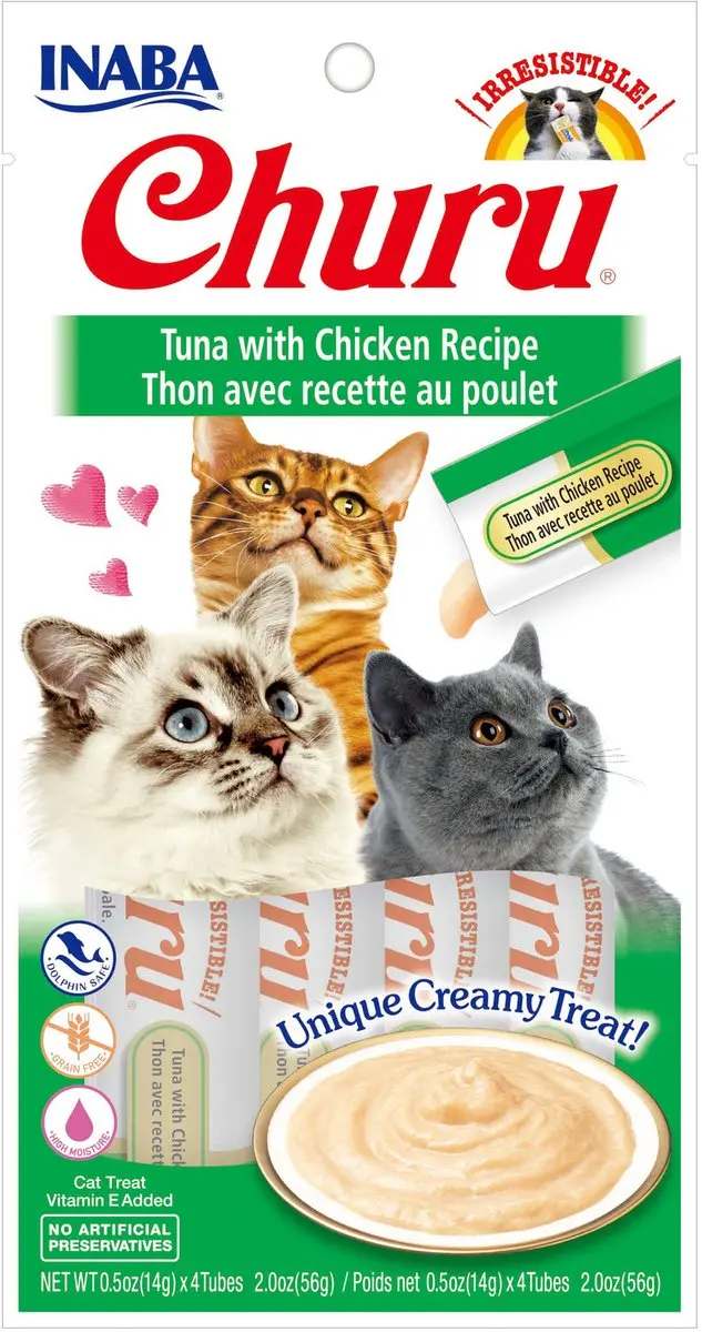 Inaba Churu Purée Kattensnack Tonijn Kip